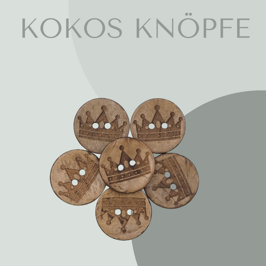 Eigenproduktion Kokosknopf Krone 20mm