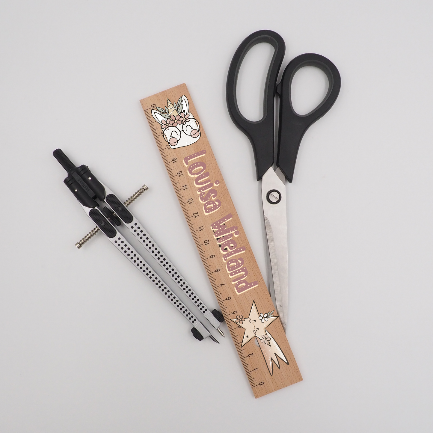 Einhorn Rub-On Sticker Set personalisierbar