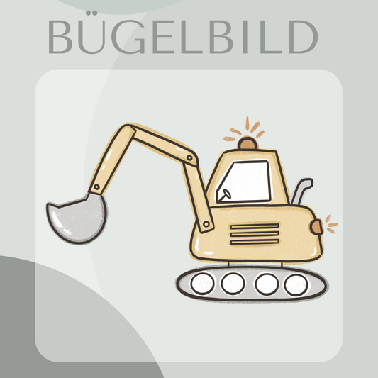 Bügelbild Bagger gelb