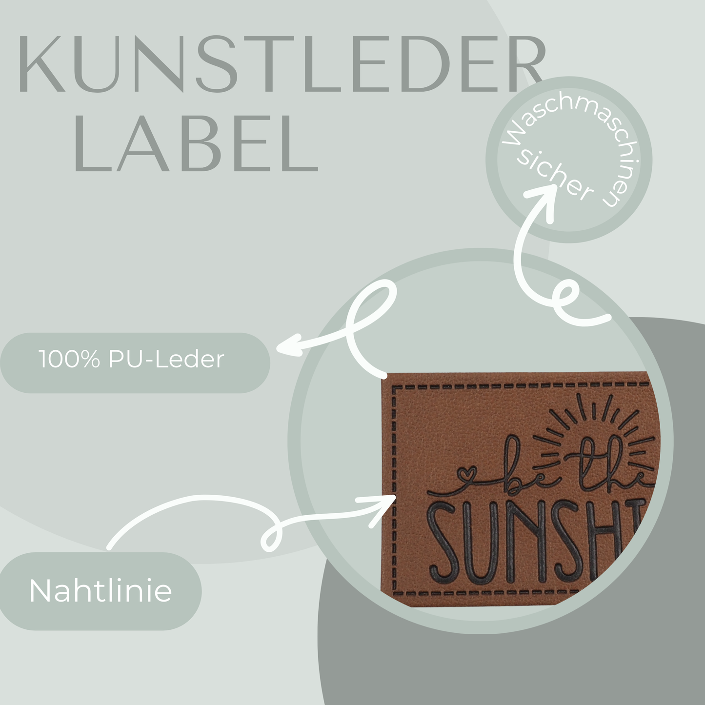 be the sunshine Kunstlederlabel Kunstleder Label Eigenproduktion