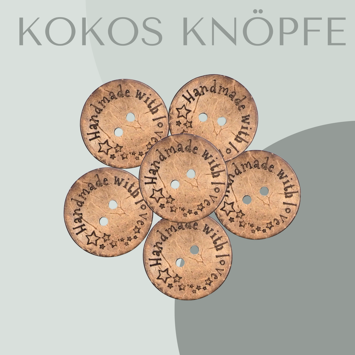 Kokosknopf Handmade with love Stern 30mm