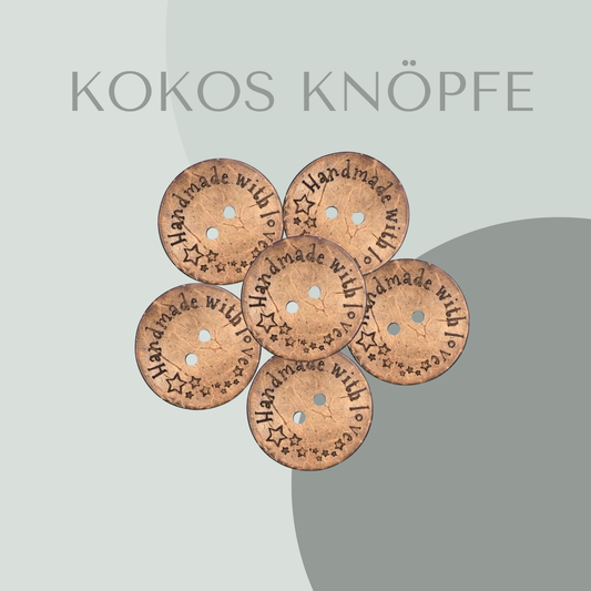 Kokosknopf Handmade with love Stern 30mm