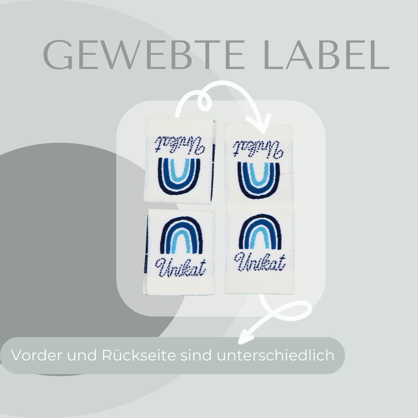 Unikat Blau Web Label gewebt Eigenproduktion