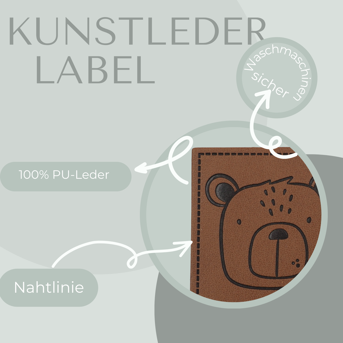 Bär Kunstlederlabel Kunstleder Label Eigenproduktion
