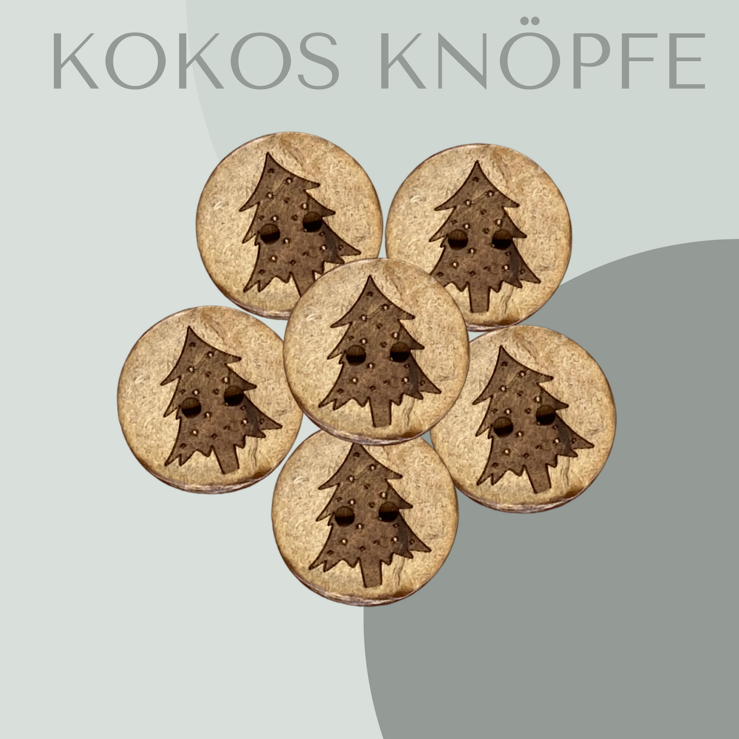 Eigenproduktion Kokosknopf Tannenbaum 20mm