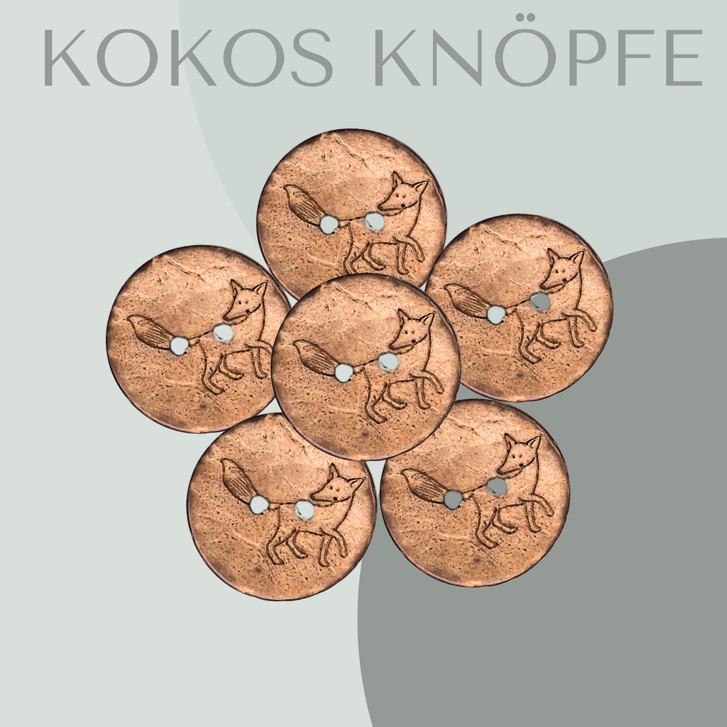 Eigenproduktion Kokosknopf Fuchs stehend 20mm