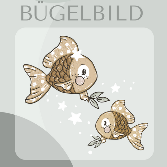 Bügelbild  Fische orange