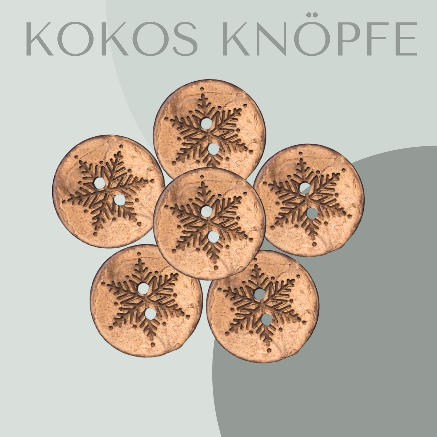 Eigenproduktion Kokosknopf Schneeflocke 20mm