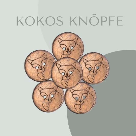 Eigenproduktion Kokosknopf Fuchs liegend 20mm
