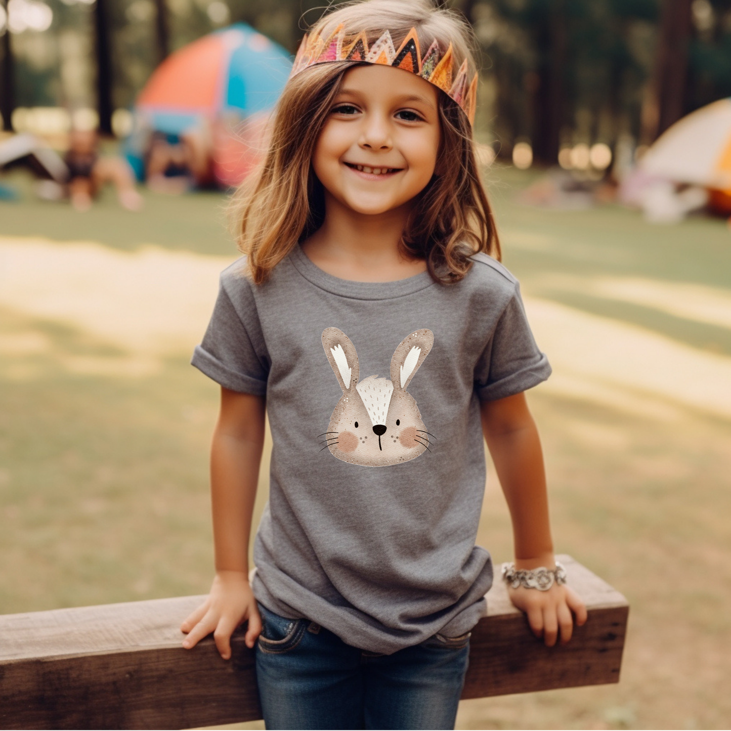 Hase mit weißem Streifen Maxi- Bügel-Bild Bügelbild Eigenproduktion