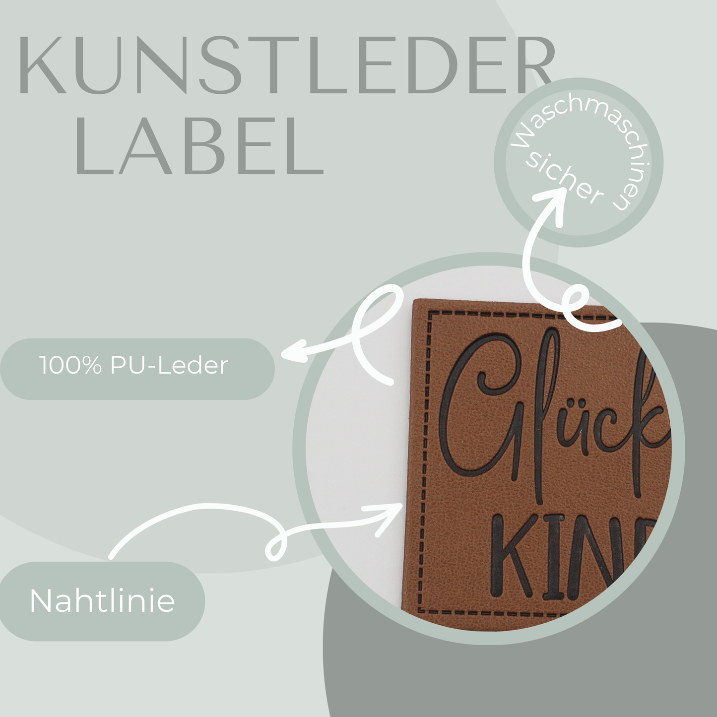 Glücks Kind Kunstlederlabel Kunstleder Label Eigenproduktion