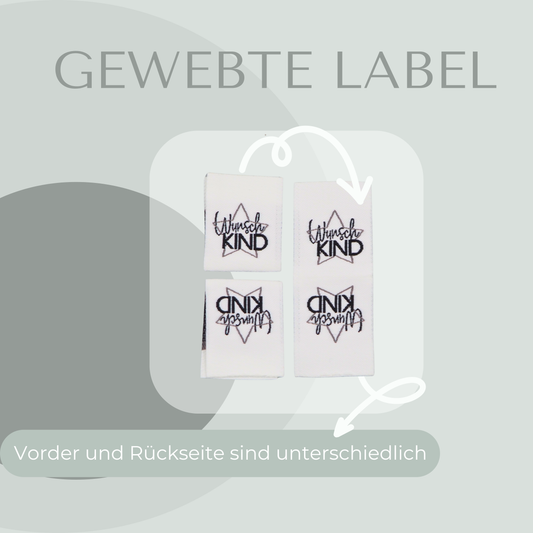 Wunsch Kind Web Label gewebt Eigenproduktion