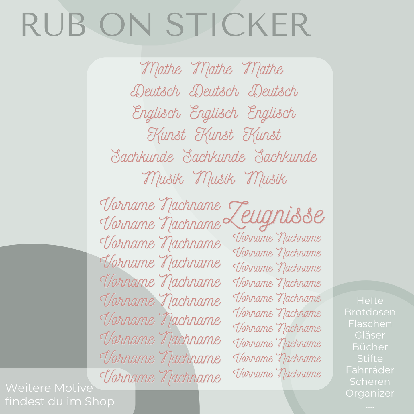 Ballett Rub-On Sticker Set personalisierbar