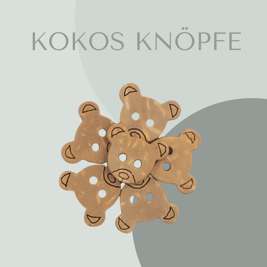 Kokosknopf Teddyform Hell 12mm