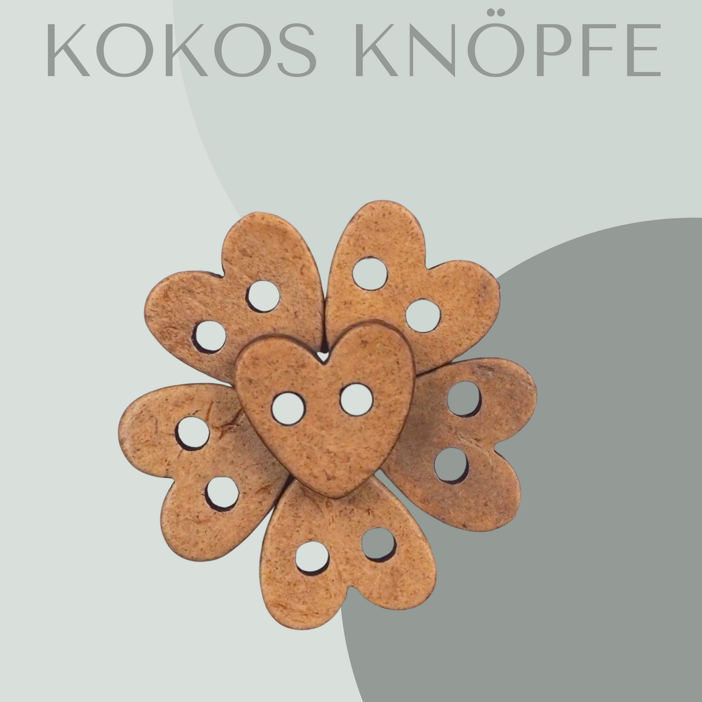 Kokosknopf in Herzform 10mm