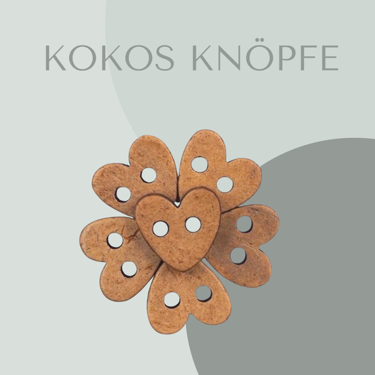 Kokosknopf in Herzform 10mm