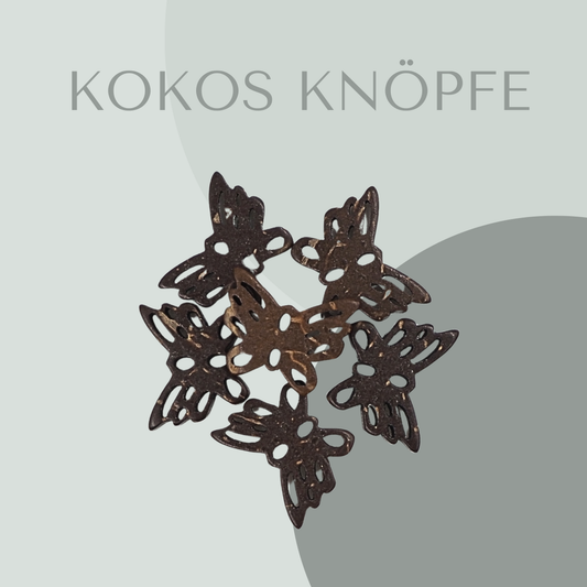 Kokosknopf Schmetterlingform 14mm