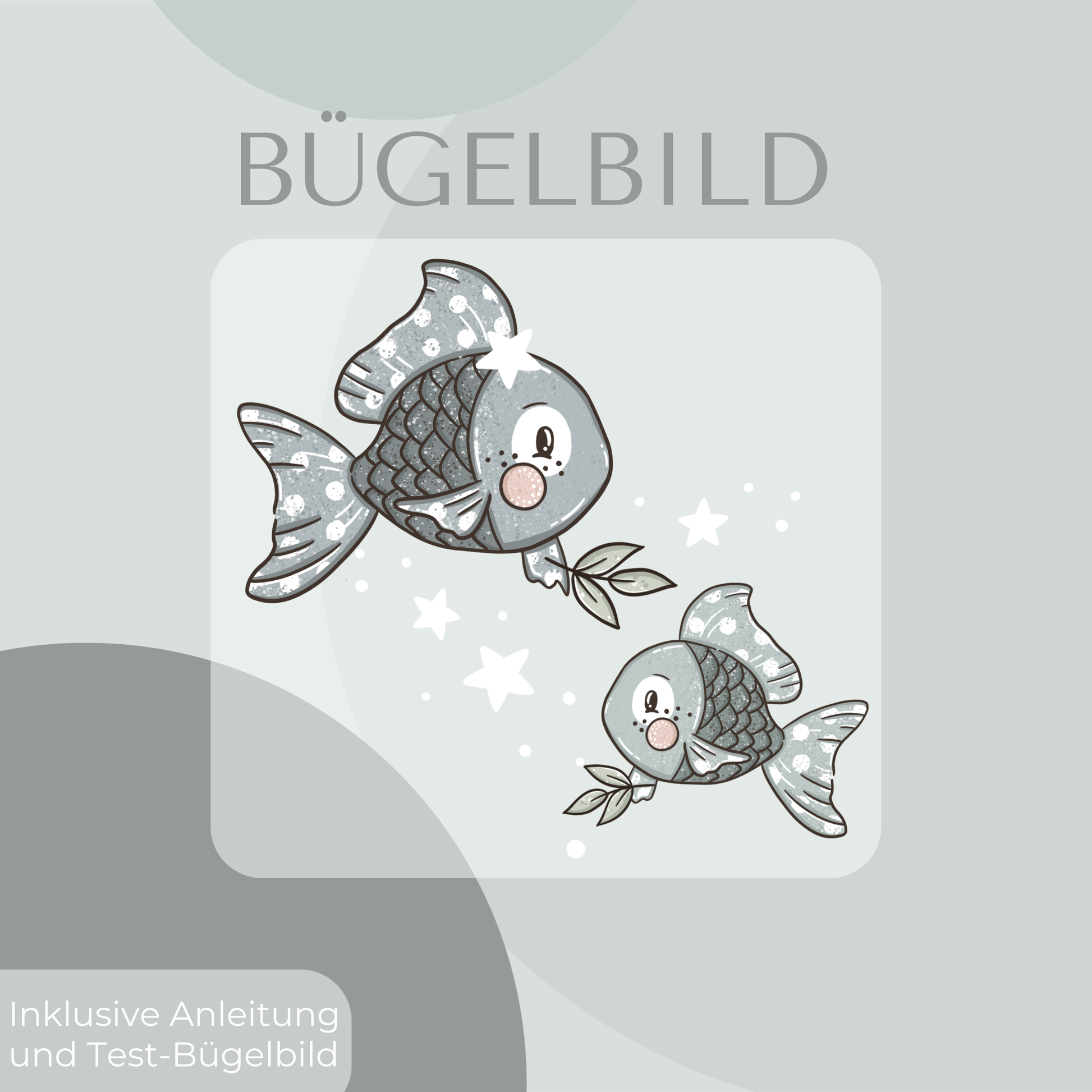 Bügelbild Fische blau