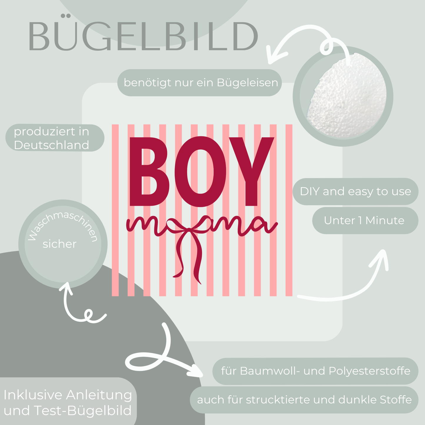 Boy Mama Bügelbild Eigenproduktion