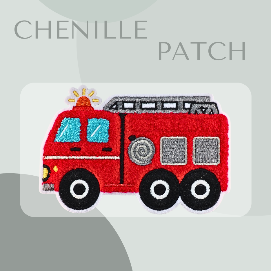 Chenille-Patch Feuerwehrauto Iron-on
