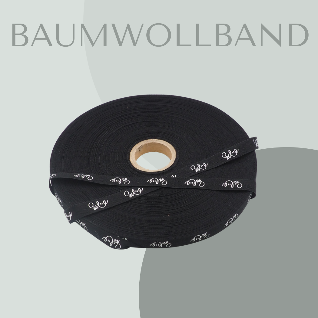 “Smile“  Baumwollband in schwarz