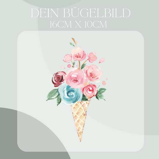 Florales Eis Bügel-Bild Bügelbild Eigenproduktion