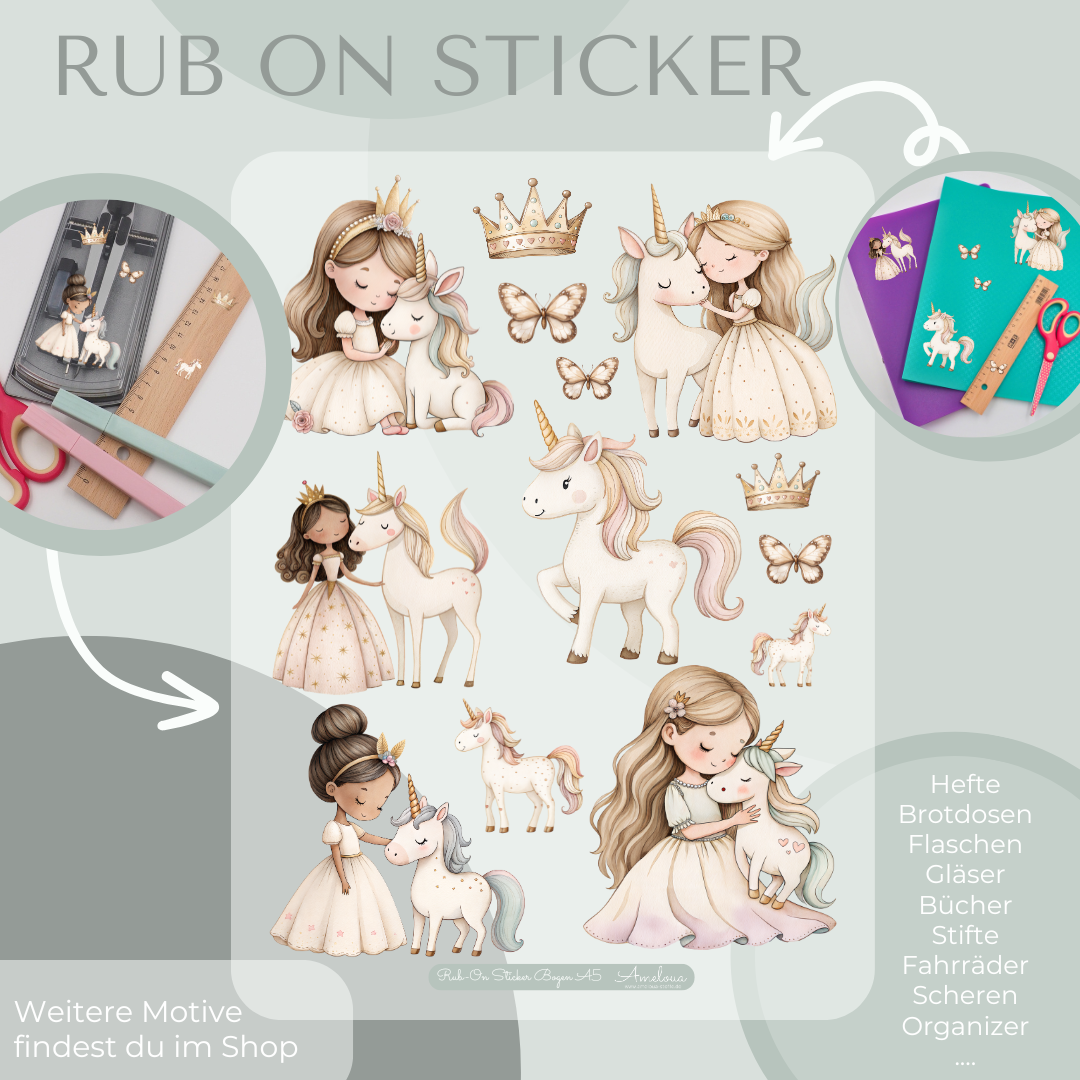 Prinzessin Rub-On Sticker Set