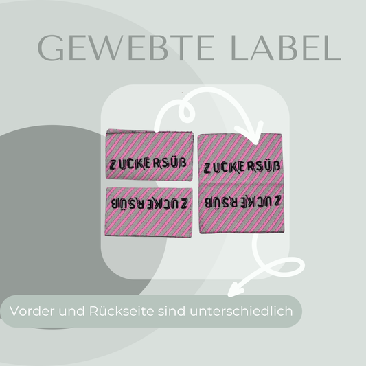 zuckersüß Web Label gewebt Eigenproduktion