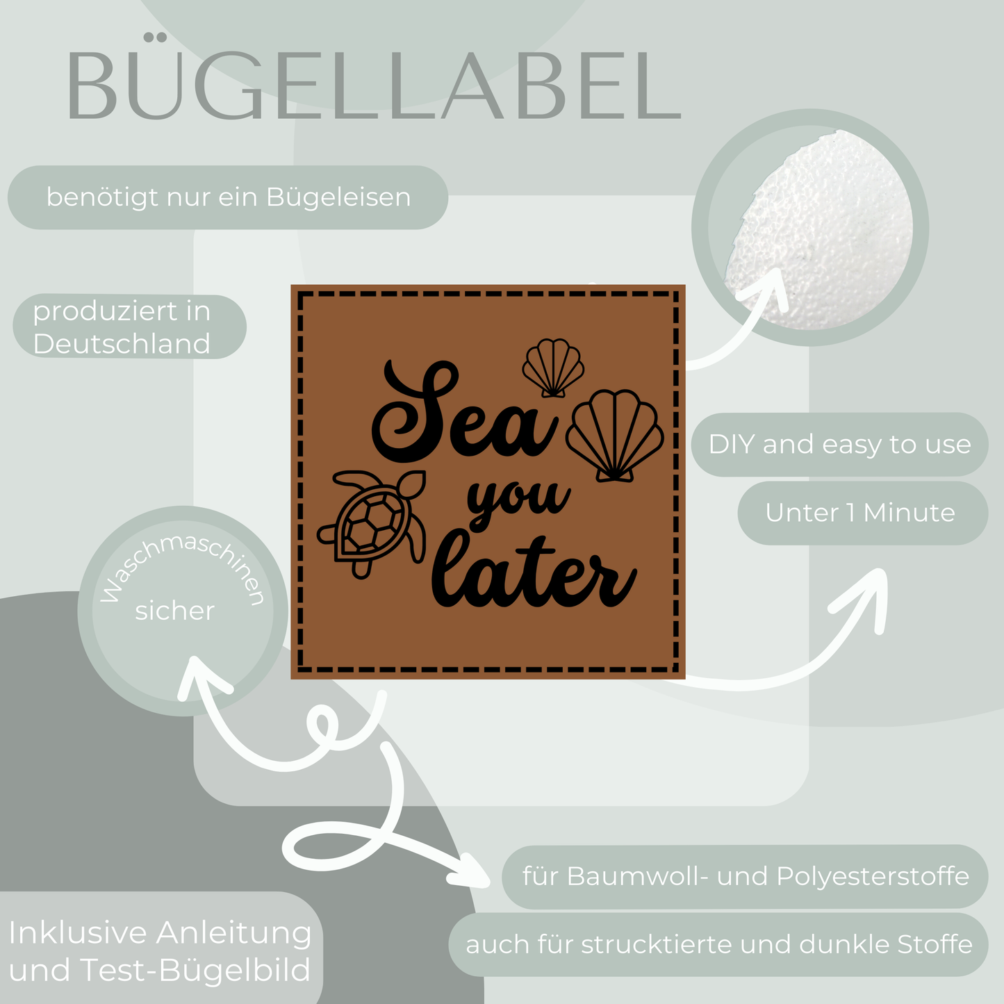 Sea you later Bügel Label Bügellabel Eigenproduktion