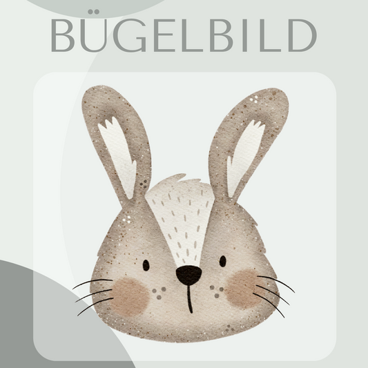 Bügelbild Hase mit weißen Streifen