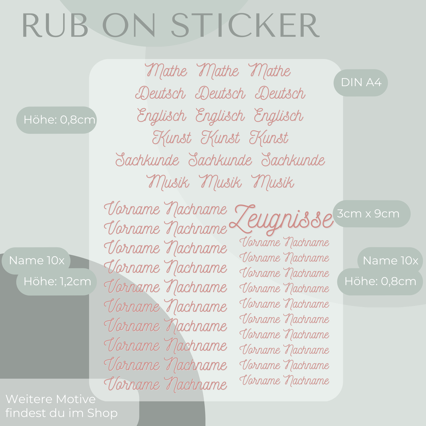 Ballett Rub-On Sticker Set personalisierbar
