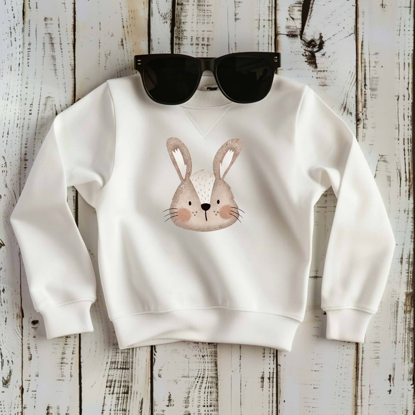 Hase mit weißem Streifen Maxi- Bügel-Bild Bügelbild Eigenproduktion