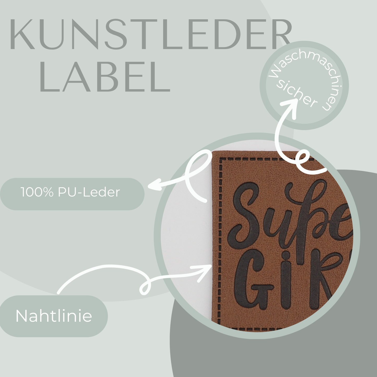 Super Girl Kunstlederlabel Kunstleder Label Eigenproduktion