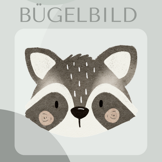 Bügelbild Waschbärkopf