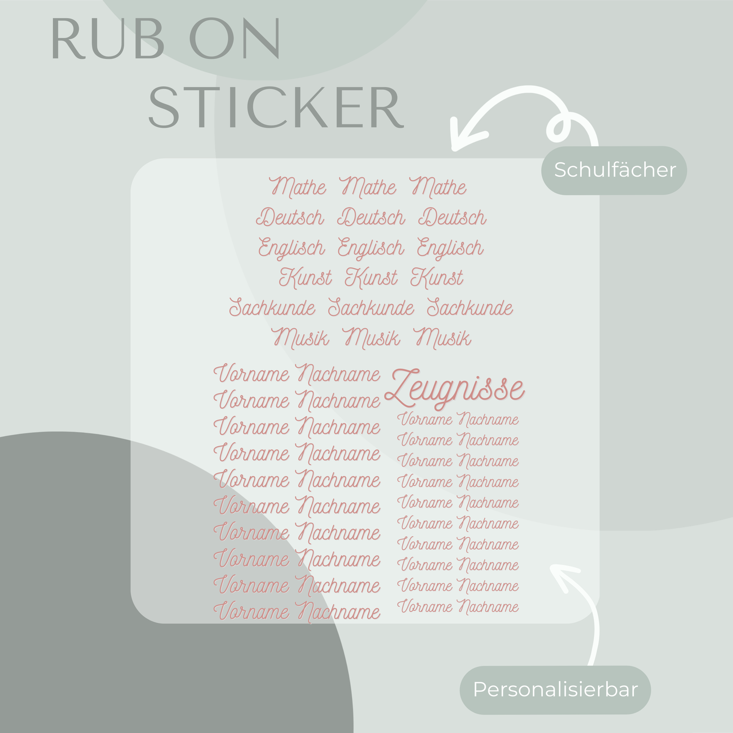 Ballett Rub-On Sticker Set personalisierbar