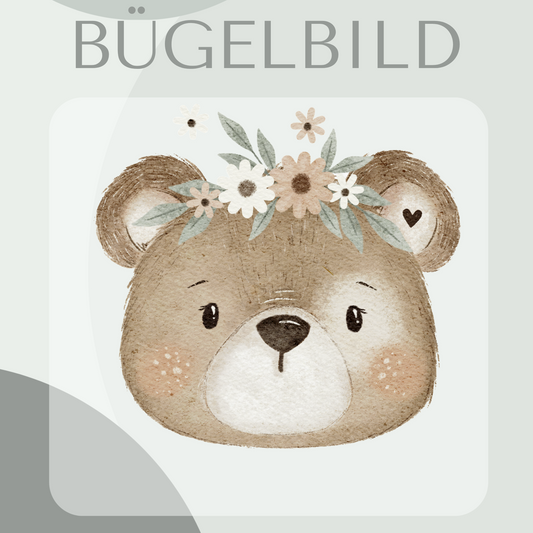 Bügelbild Bär beige