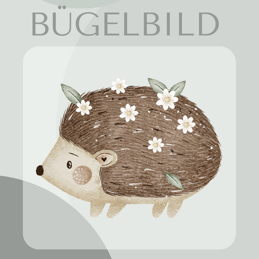 Bügelbild Igel mit Blumen