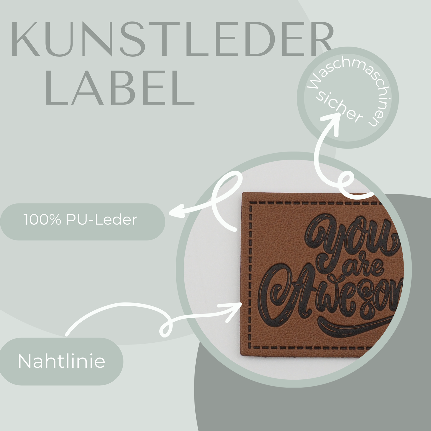 You are awesome Kunstlederlabel Kunstleder Label Eigenproduktion