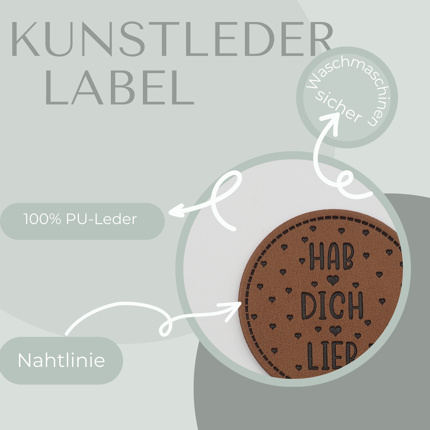 Hab Dich Lieb Kunstlederlabel Kunstleder Label Eigenproduktion