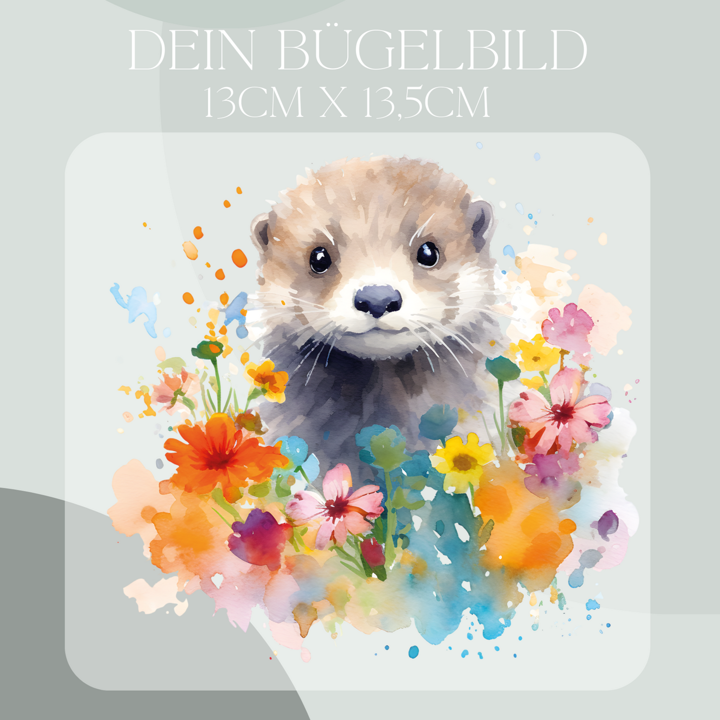 floraler Otter Bügel-Bild Eigenproduktion