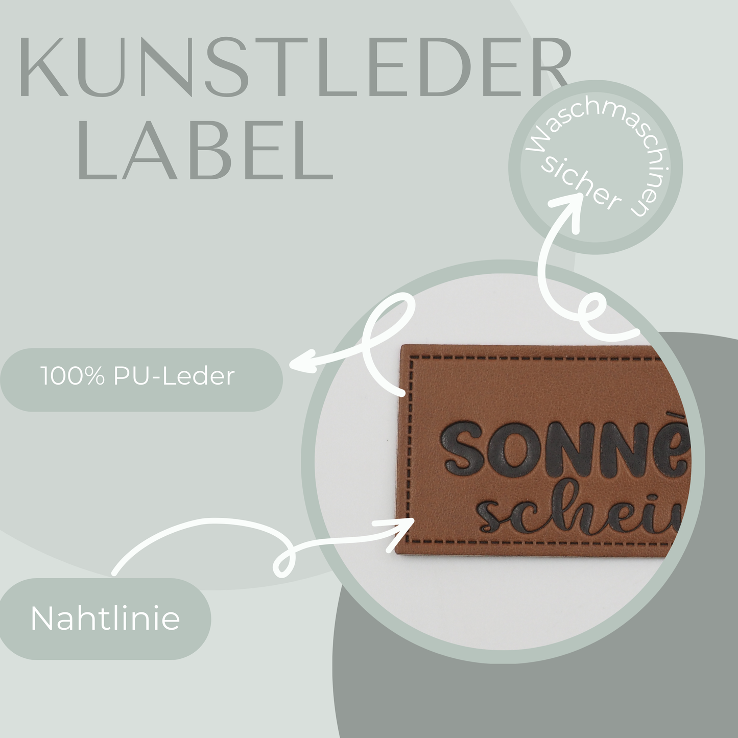 Sonnenschein Kunstlederlabel Kunstleder Label Eigenproduktion