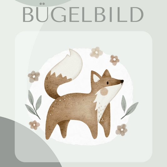 Bügelbild Fuchs mit Hintergrund
