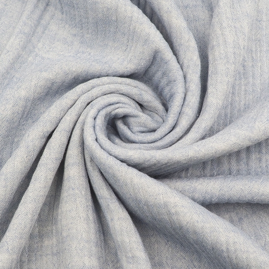Musselin Uni meliert Double Gauze - Hellblau