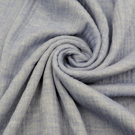 Musselin Uni meliert Double Gauze - Blau