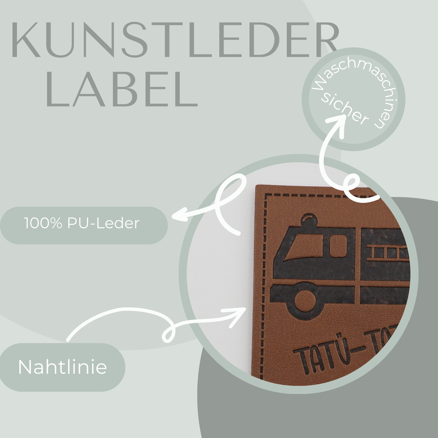 Tatü-Tata Kunstlederlabel Kunstleder Label Eigenproduktion