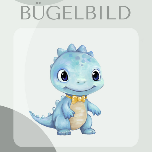 Bügelbild Dino blau