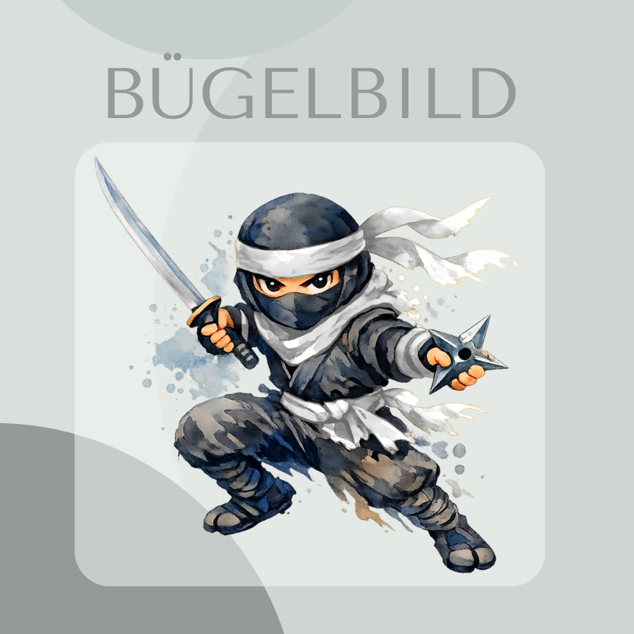 Weißer Ninja Bügelbild 
