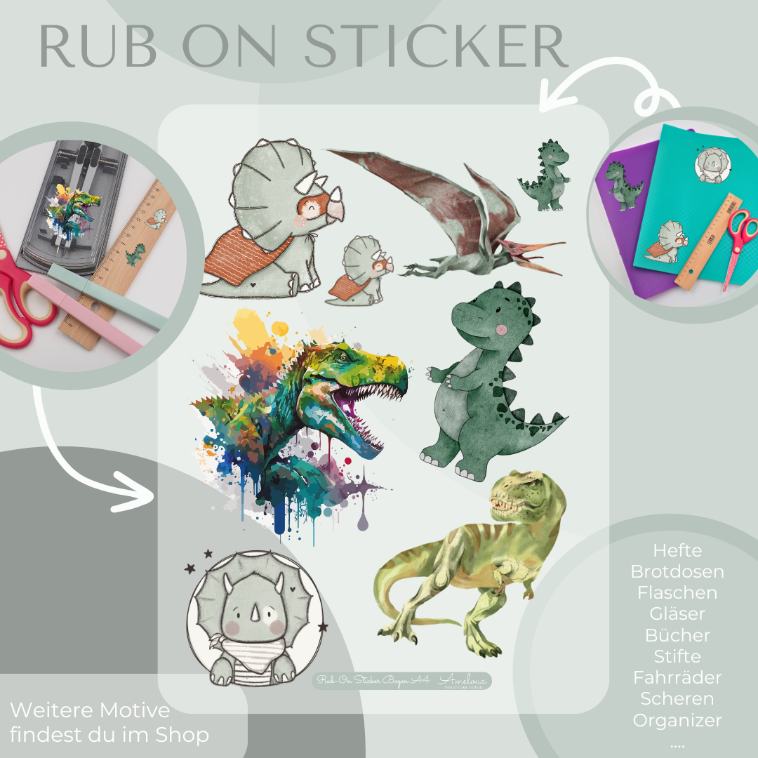 Dino Rub-On Sticker Set