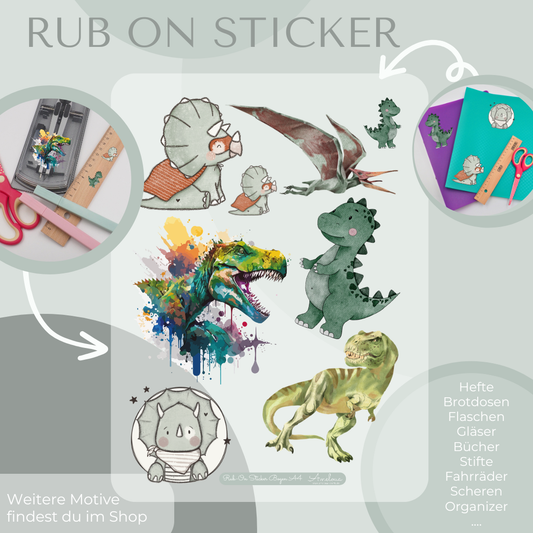 Dino Rub-On Sticker Set