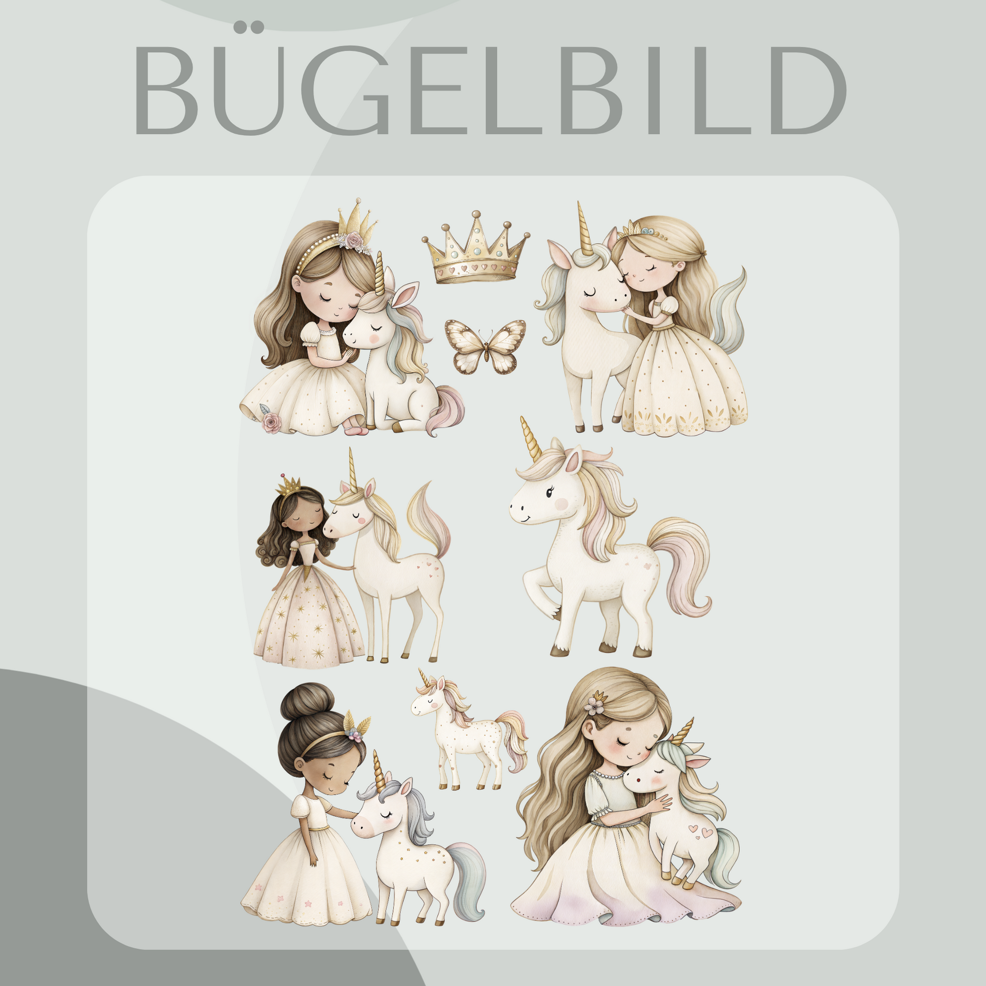Bügelbild Prinzessin-Set